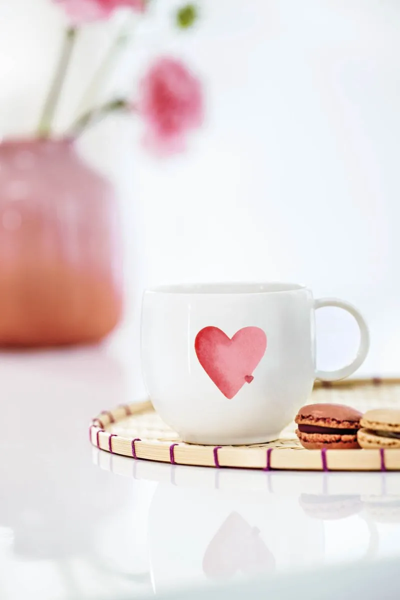 Villeroy & Boch Henkelbecher Sending Love With Love 290ml - wit-rood