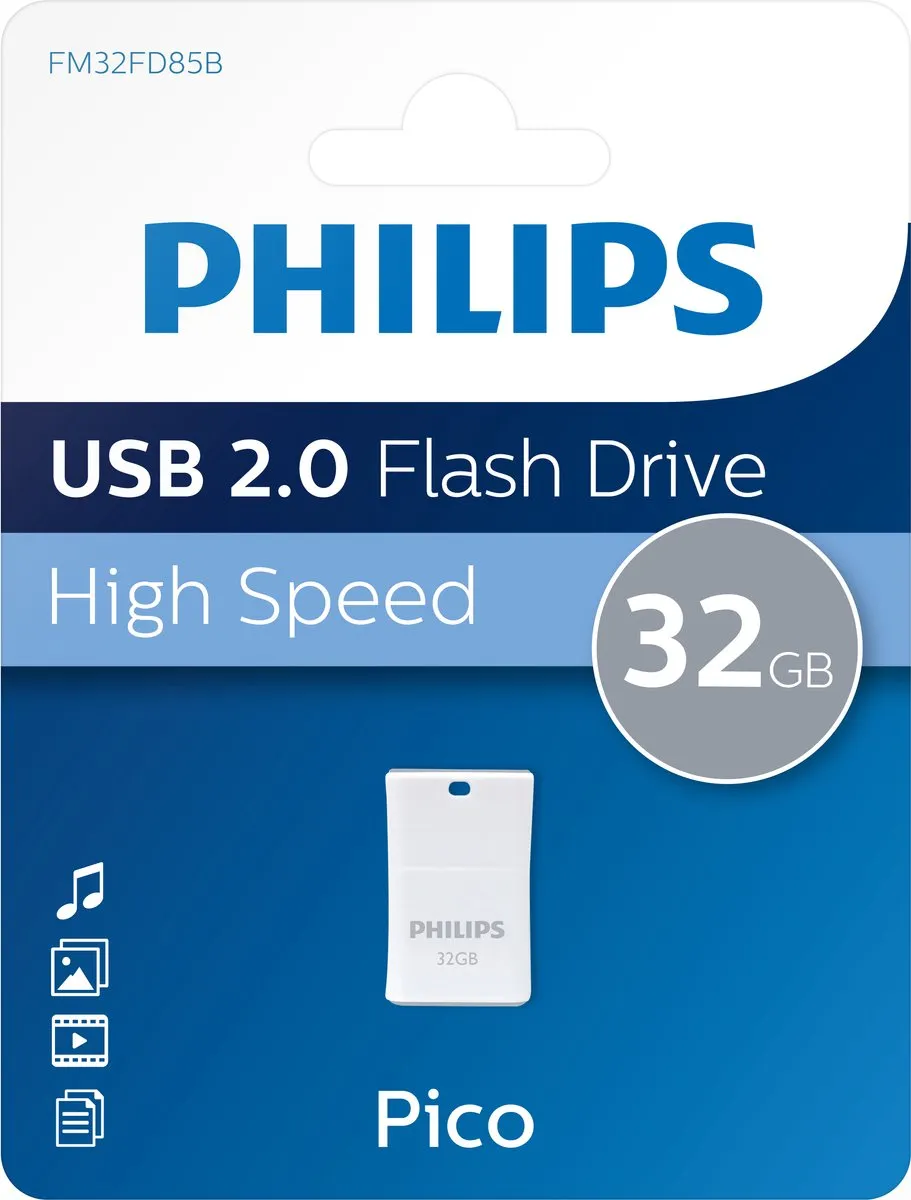 Philips Pico USB Stick 2.0 32GB - FM32FD85B - Grijs