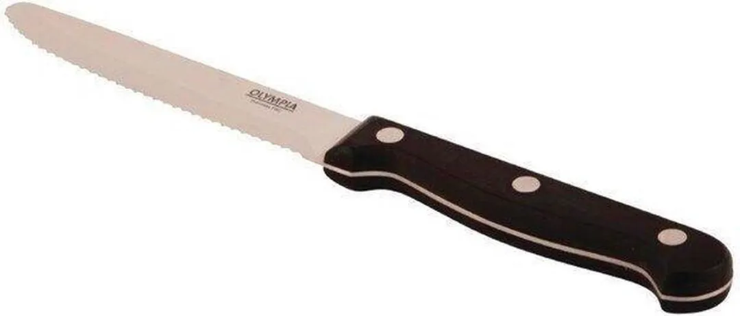 Olympia CS716 Steakmessen - 12 Stuks - Zwart