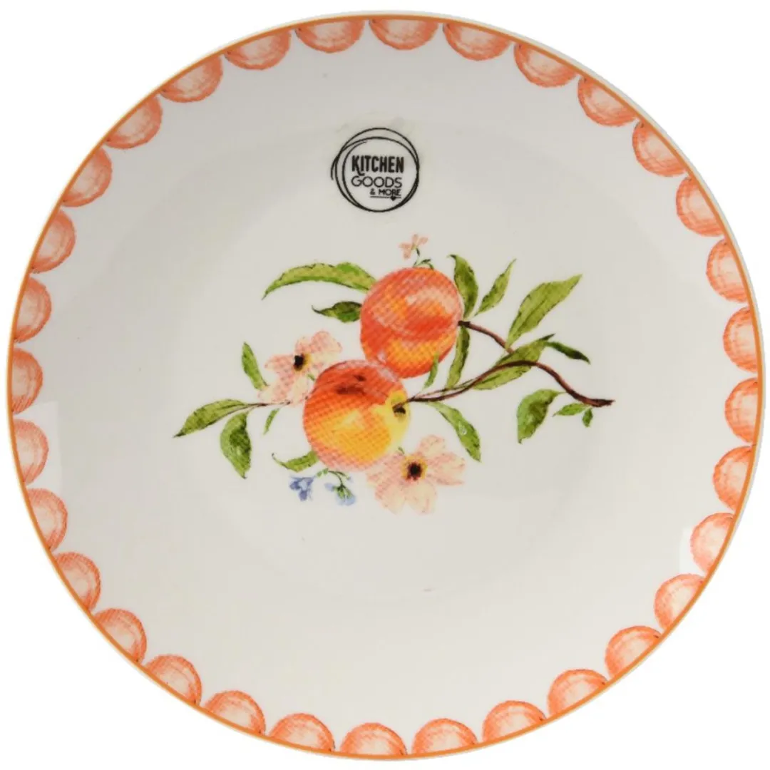 Decoris Ontbijtbord Perzik Porselein Ø20cm - Multi