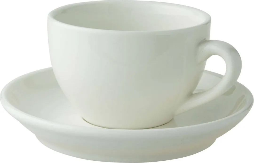 Palmer Robusta Koffiekop & Schotel 18cl - 12 Stuks - Gebroken wit