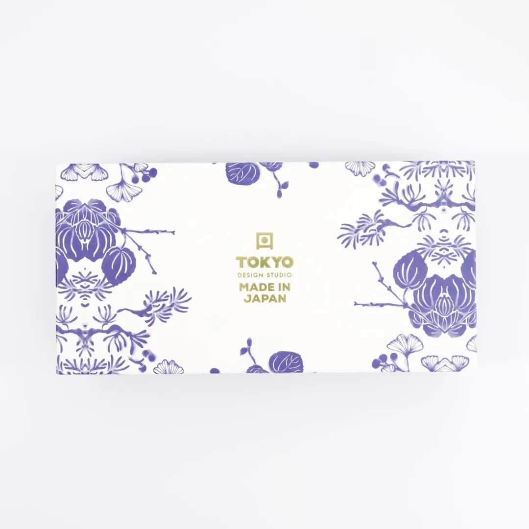 Tokyo Design Studio Flora Japonica Tayo Giftset - Kom & Eetstokjes 2-delig - 15,2x6,7cm - Maple & Ivy