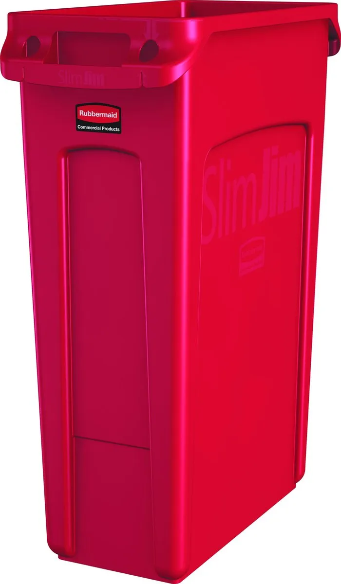 Rubbermaid Slim Jim VB227949 Afvalbak 87L - Rood