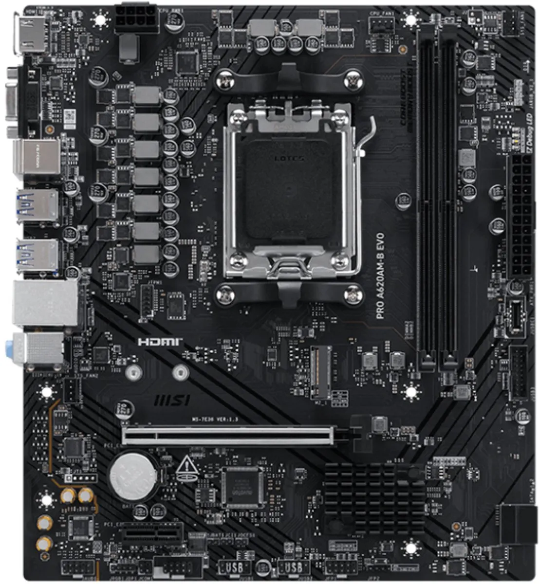 MSI PRO A620AM-B EVO Moederbord - AM5 - Micro-ATX