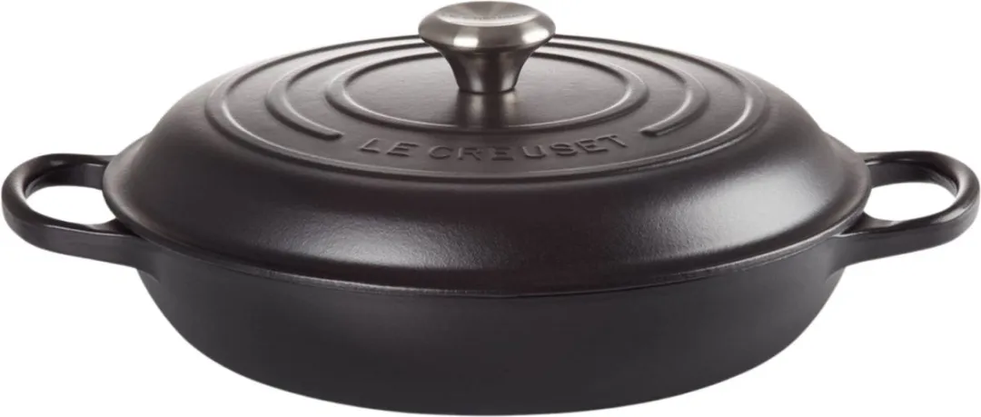 Le Creuset Braadpan Signature Campagnard Mat Zwart 30cm - 3,5L - afbeelding 6 van 6