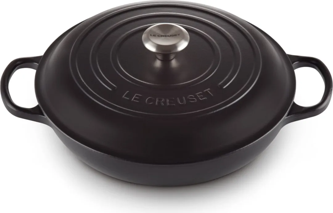 Le Creuset Braadpan Signature Campagnard Mat Zwart 30cm