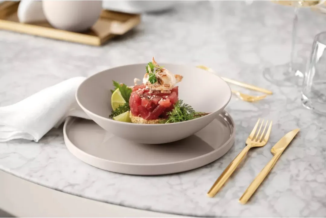 Villeroy & Boch Iconic Beige Walled-Serveerplaat 24cm - 12 Stuks