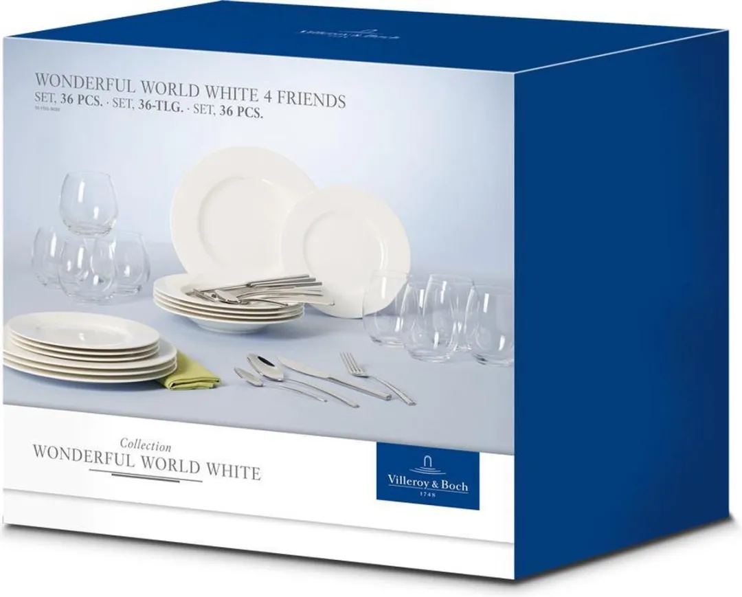 Villeroy & Boch Wonderful World Serviesset 36-delig - 4 Personen - Wit - afbeelding 2 van 4