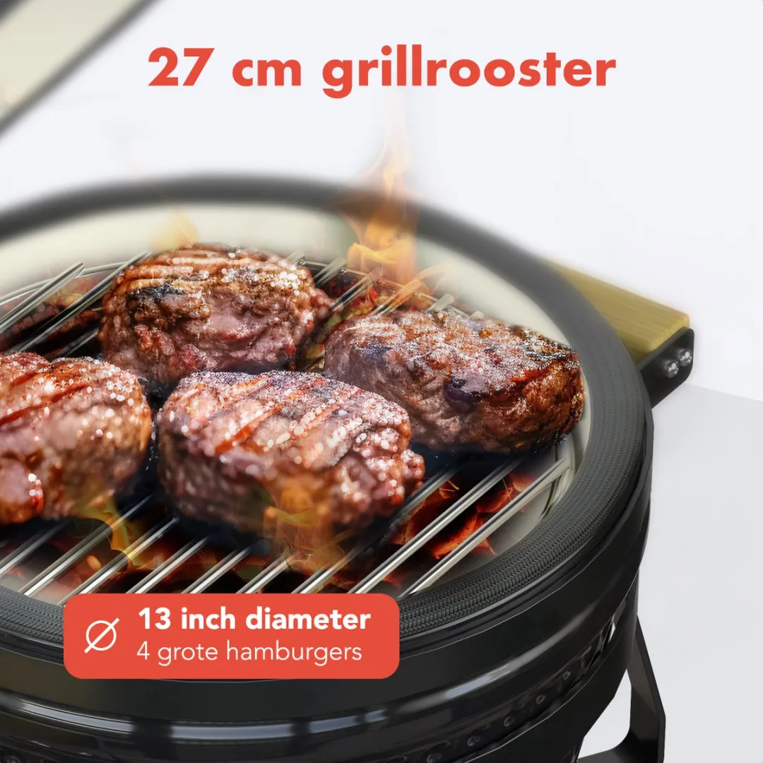KitchenBrothers Kamado BBQ KB4017 - 38.5cm Zwart