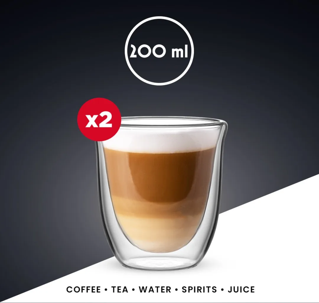 Bialetti Firenze Dubbelwandig Koffieglas 200ml - 2 Stuks