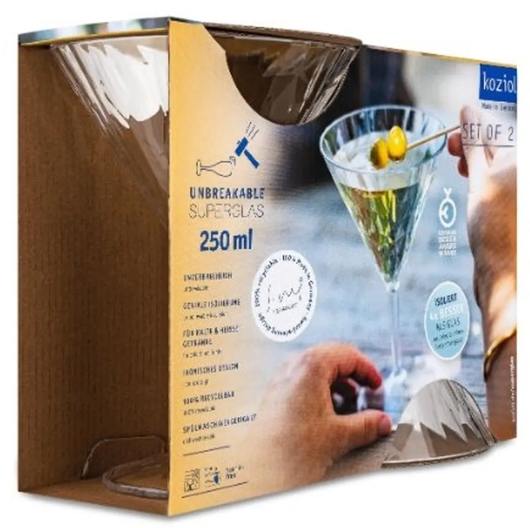 Koziol Superglas Club No. 12 Cocktailglas 250ml - 2 Stuks