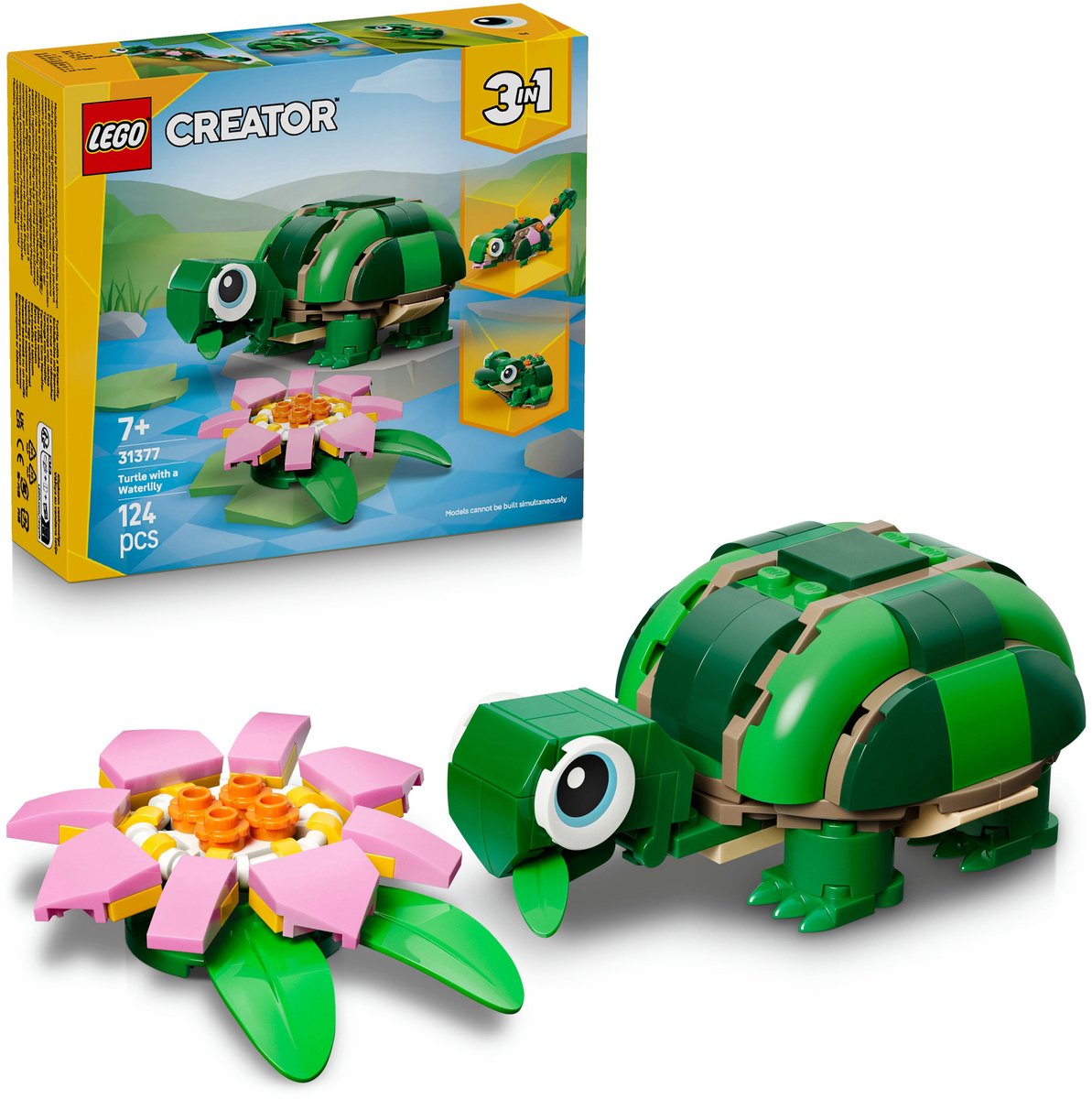 LEGO® Creator 3in1 Schildpad met Waterlelie - Speelgoedmodel - Bouw Om tot Kameleon of Kikker - 31377