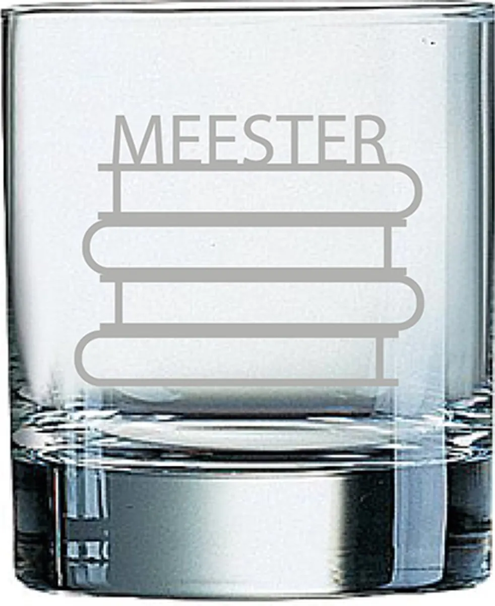 Arcoroc Whiskeyglas Gegraveerd Meester Boeken 20cl