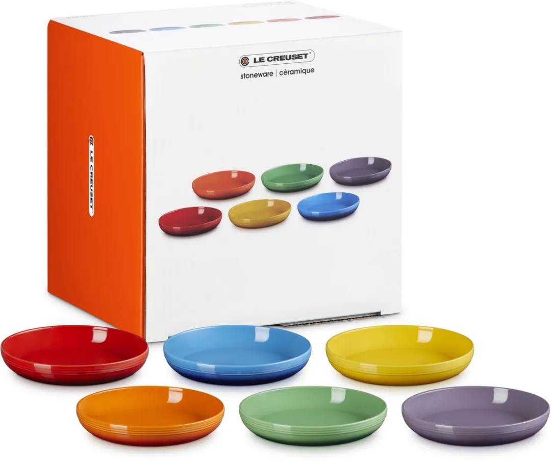 Le Creuset Vancouver Diepe Bord 22cm - 6 Stuks - Regenboogkleuren