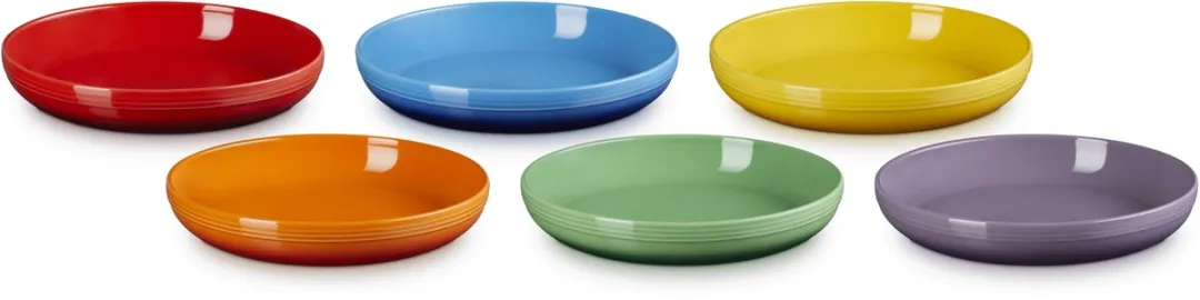 Le Creuset Vancouver Diepe Bord 22cm - 6 Stuks - Regenboogkleuren
