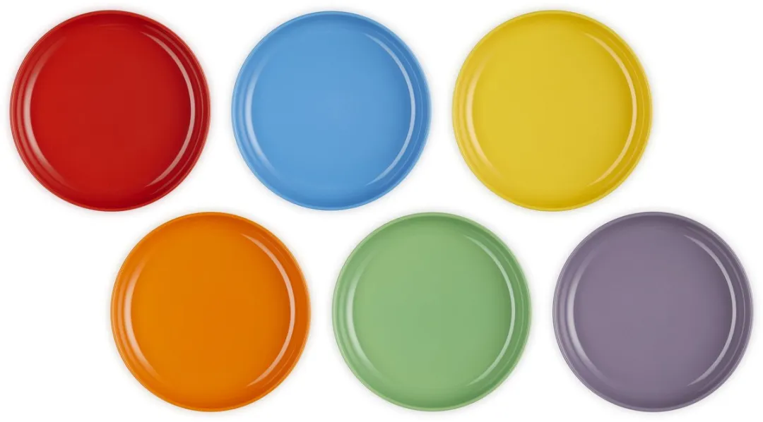 Le Creuset Vancouver Diepe Bord 22cm - 6 Stuks - Regenboogkleuren