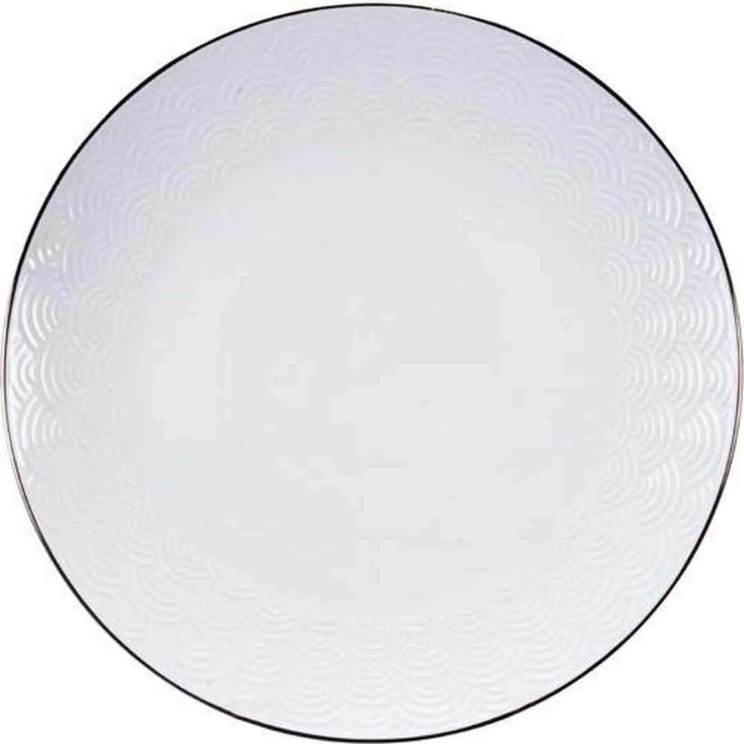 Tokyo Design Studio Nippon White Gold Rim Plate 25.5cm