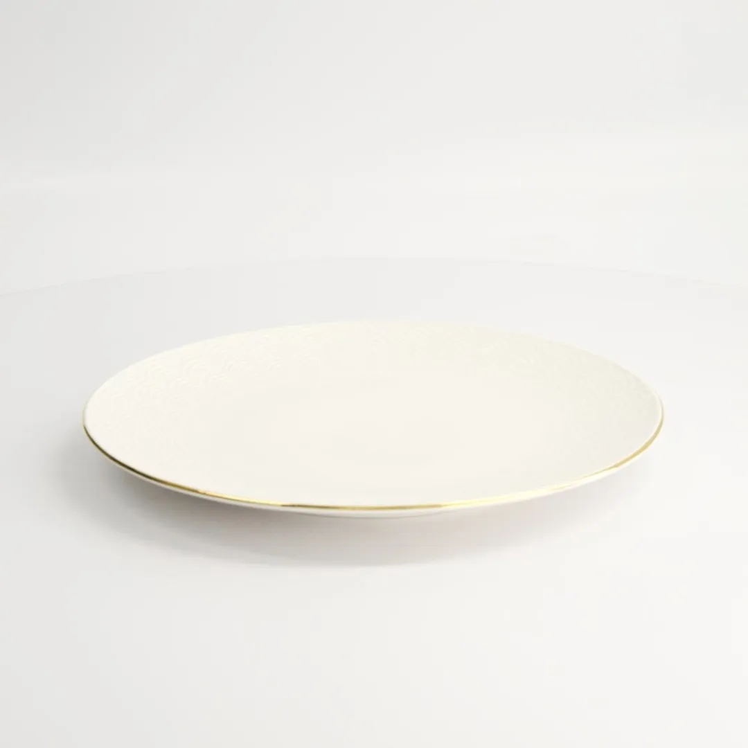 Tokyo Design Studio Nippon White Gold Rim Plate 25.5cm - Wit/Goud