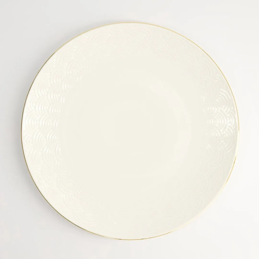 Tokyo Design Studio Nippon White Gold Rim Plate 25.5cm - Wit/Goud