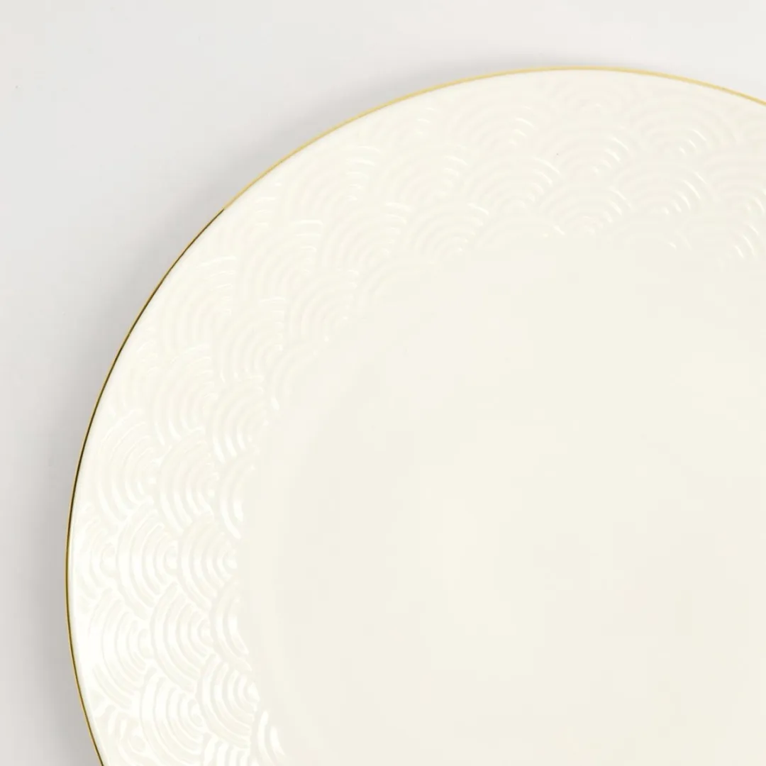 Tokyo Design Studio Nippon White Gold Rim Plate 25.5cm - Wit/Goud