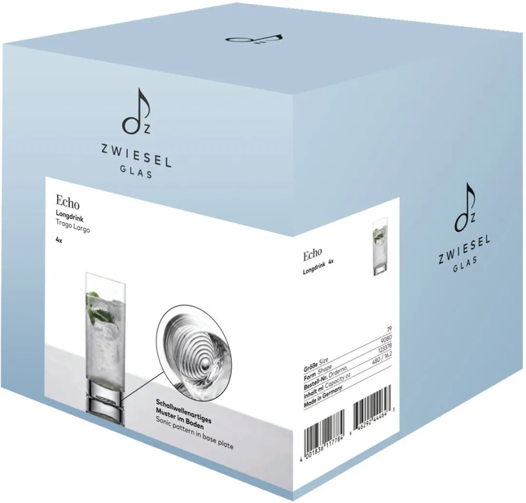 Zwiesel Glas Echo Longdrinkglazen 480ml - 4 Stuks
