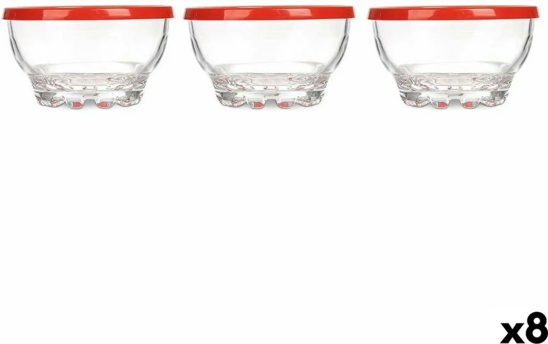 Pasabahce Karaman Rood Kommenset - 8 Stuks Ø10,5cm