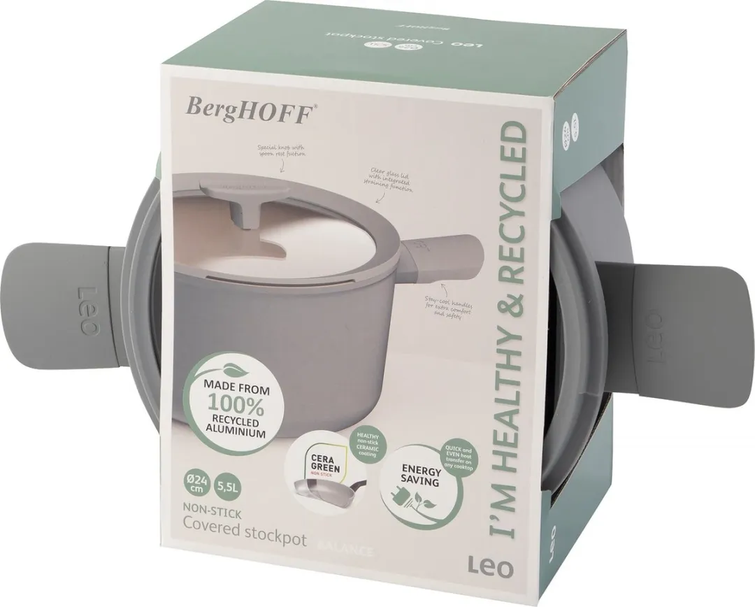 BergHOFF LEO Kookpot Balance Moonmist - 5.5L - Ø24cm - Grijs