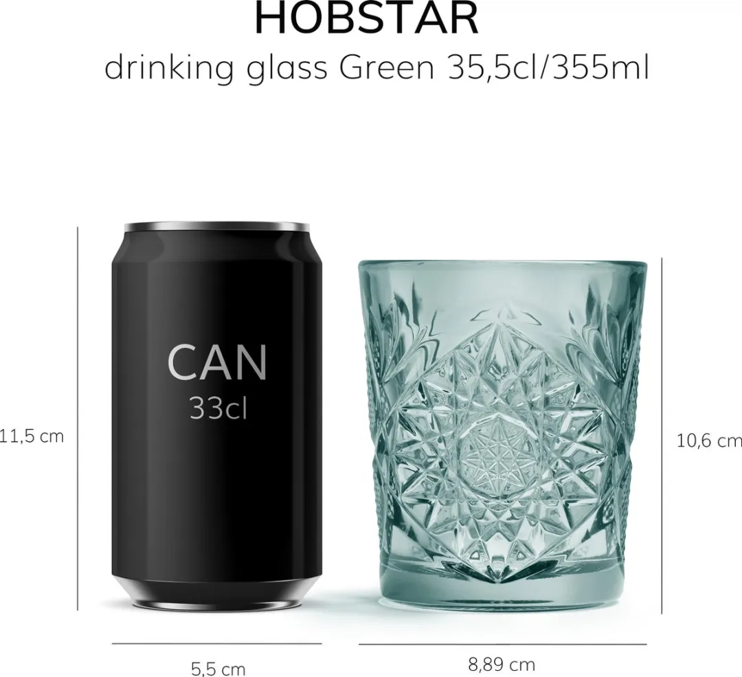 Libbey Hobstar Drinkglas - Groen - 6 Stuks - afbeelding 6 van 6
