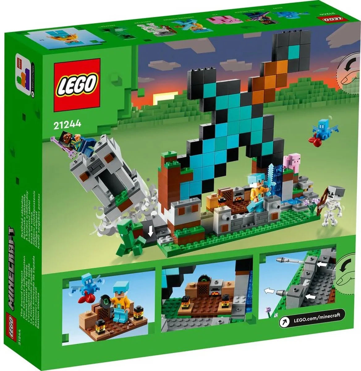 LEGO Minecraft Uitvalbasis Zwaard Bouwspeelgoed 21244 - Meerkleurig