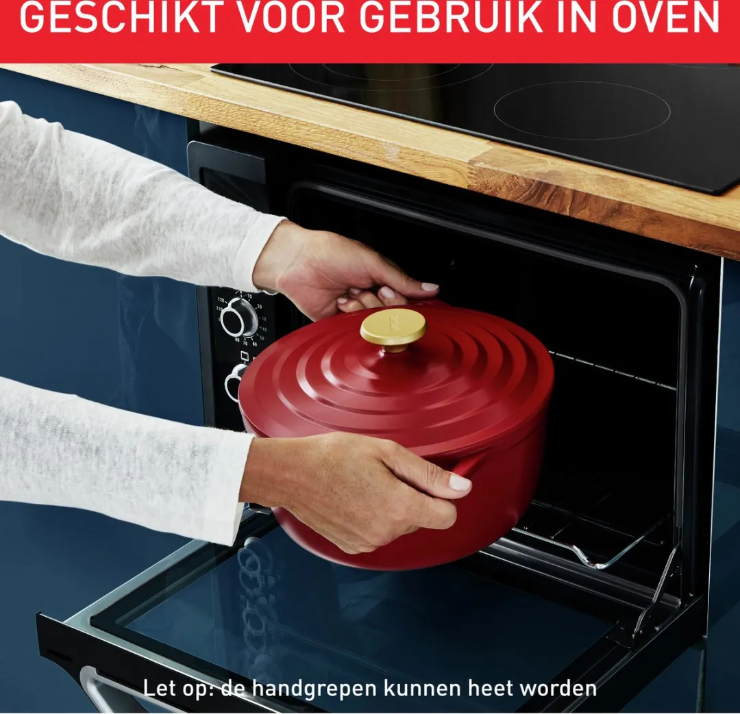 Tefal Air Braadpan Ovaal 30x23cm - 5.7L - Rood