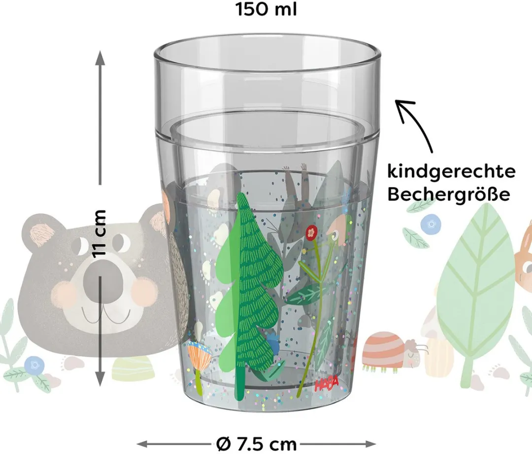Haba Glitterbeker Bos 150ml - Doorzichtig