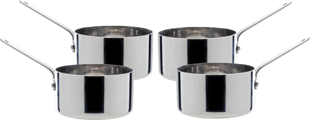 Cosy&Trendy Mini Sauspannetjes RVS 8cm - 4 Stuks