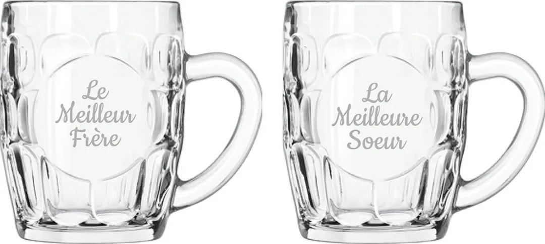 Libbey Bierpul Gegraveerd Le Meilleur Frère & La Meilleure Soeur