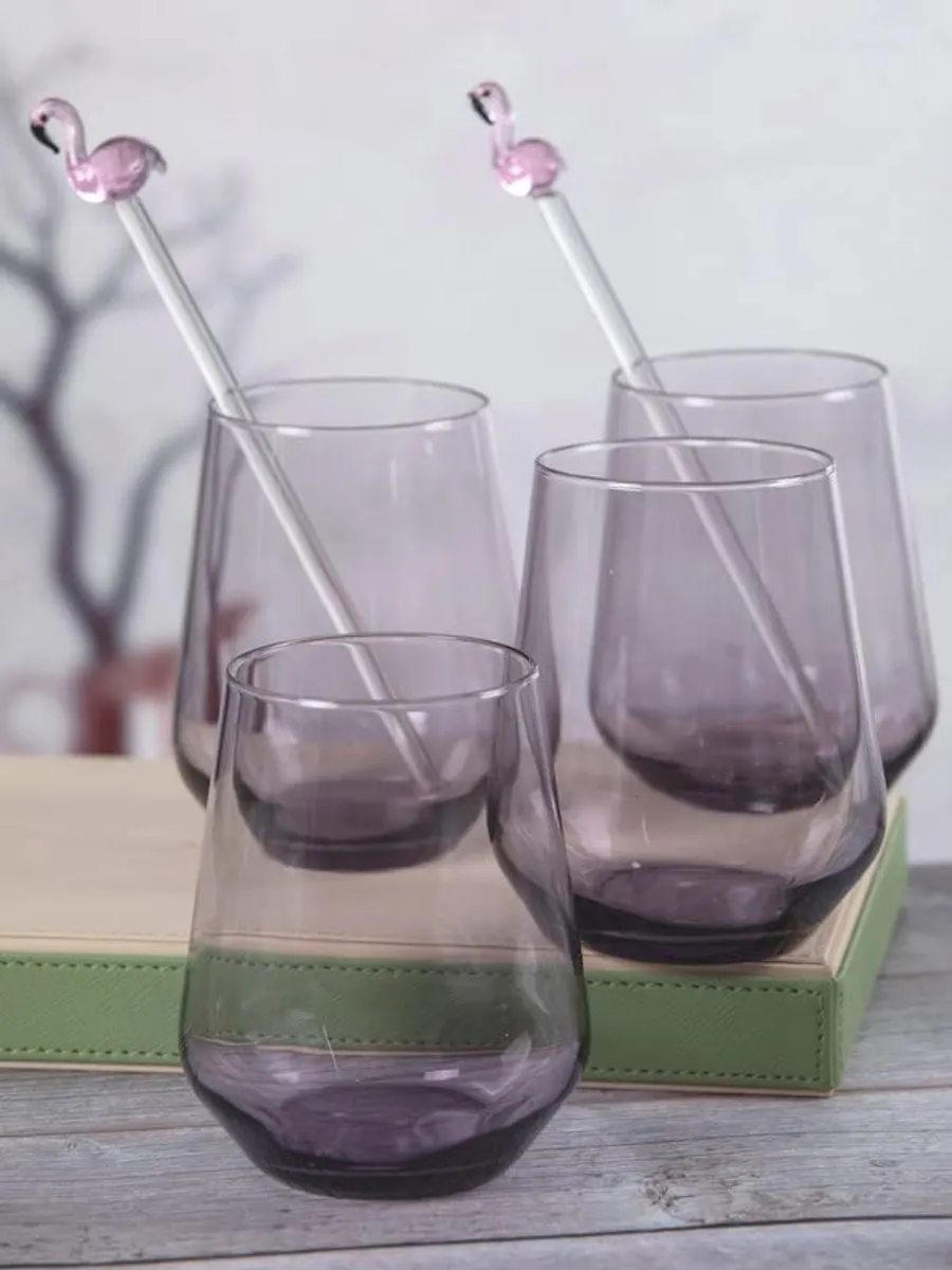 Pasabahce Allegra Waterglazen - 3 Stuks 425ml - Paars