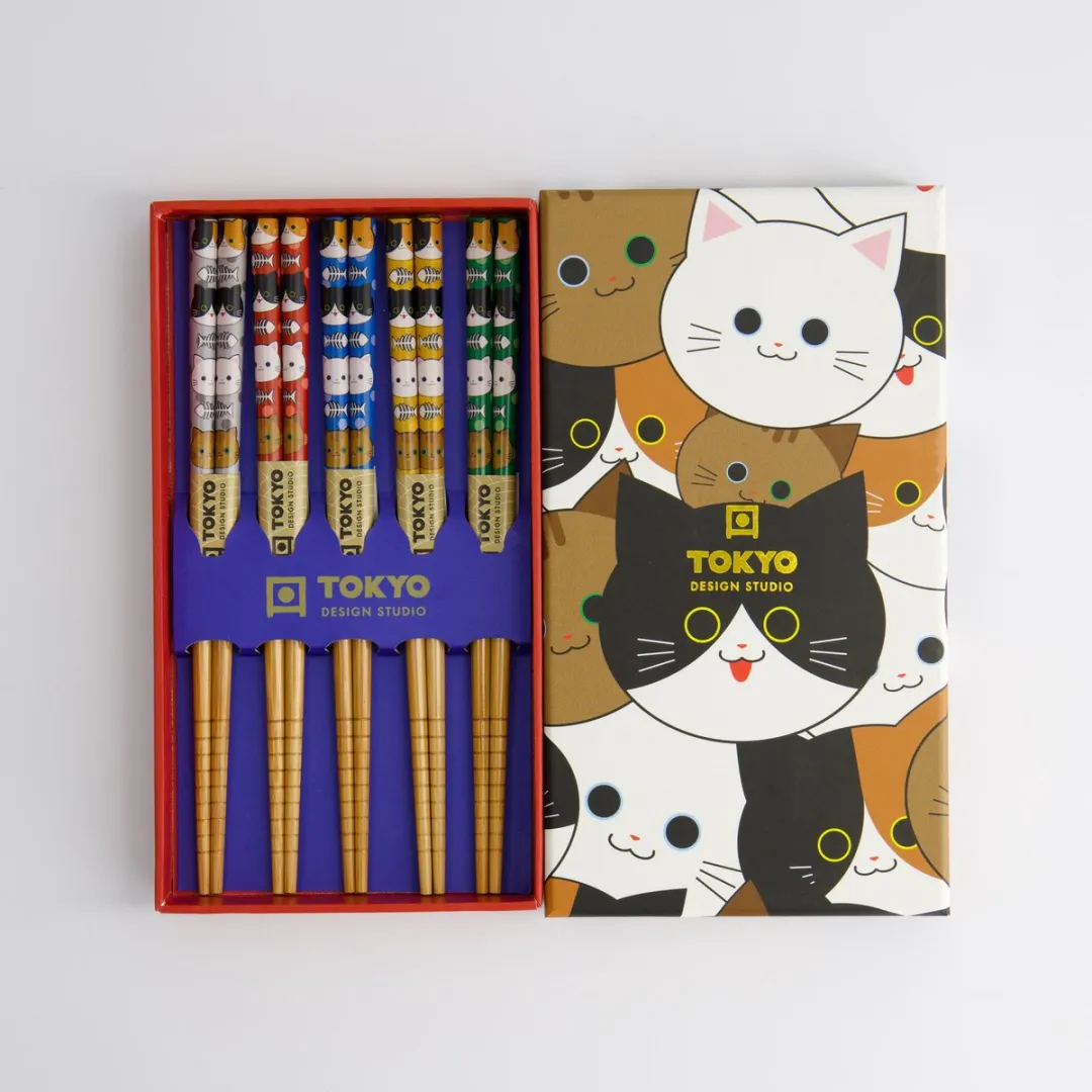 Tokyo Design Studio Kinderen Eetstokjesset 5 Stuks - Bruin