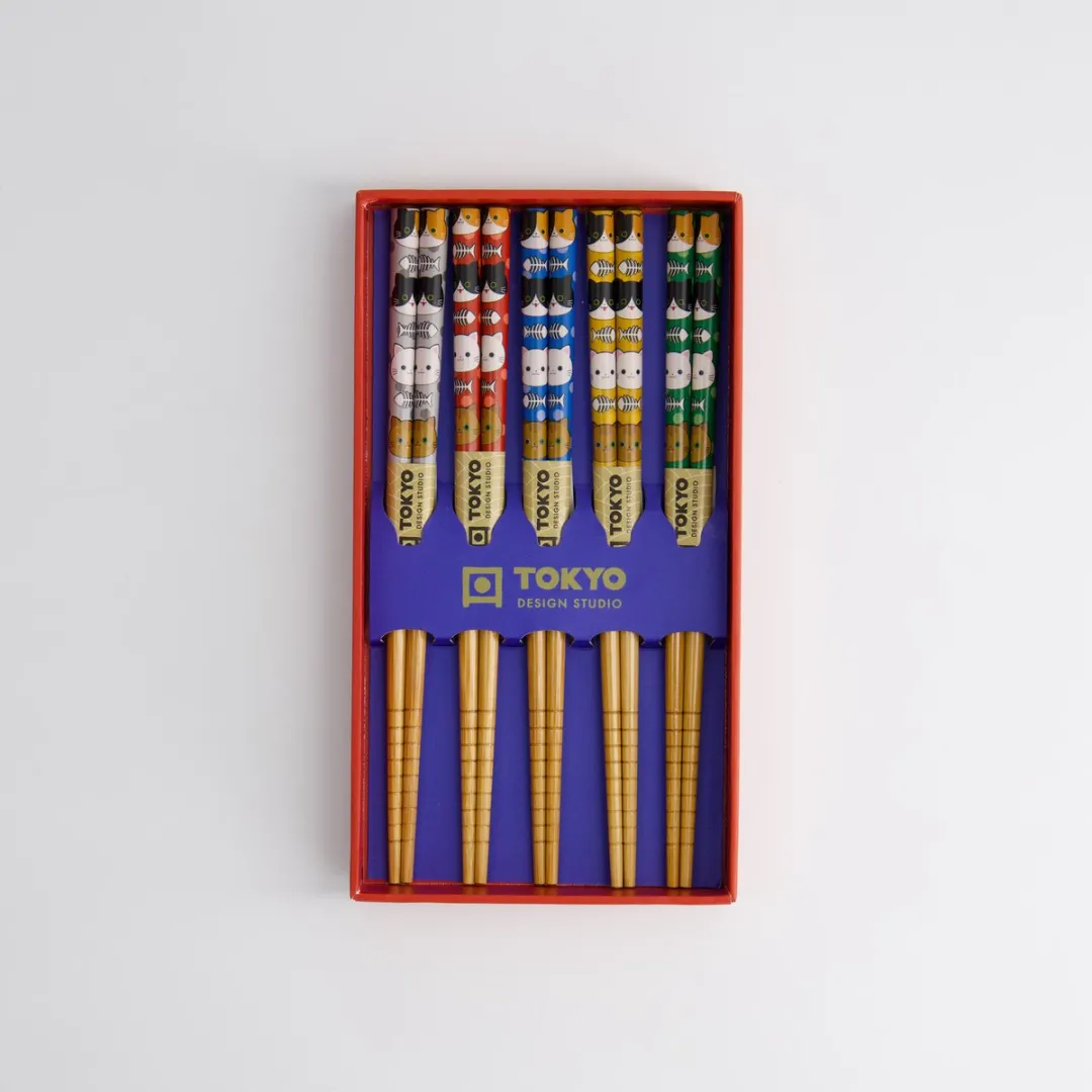 Tokyo Design Studio Kinderen Eetstokjesset 5 Stuks - Bruin
