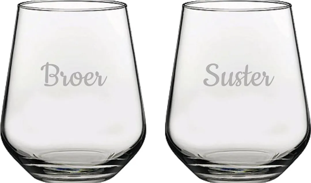 Pasabahce Gegraveerd Drinkglas Broer-Suster 42,5cl