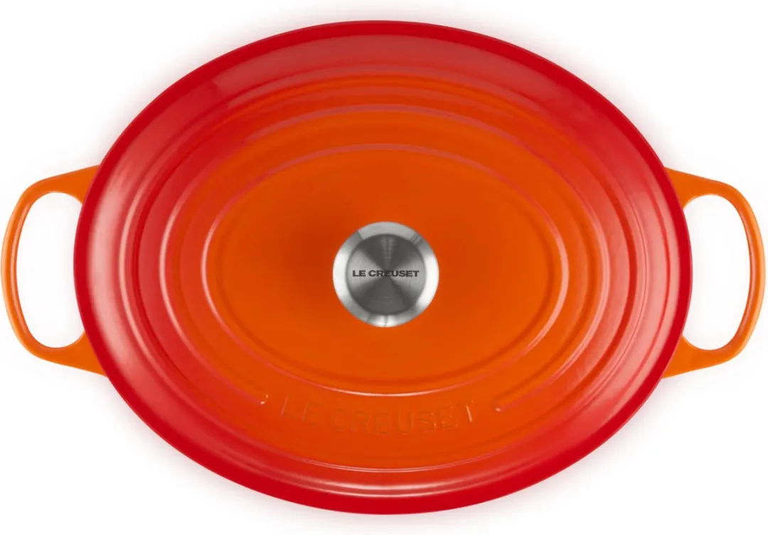 Le Creuset Signature Ovale Braadpan 33cm - Oranjerood - afbeelding 6 van 6