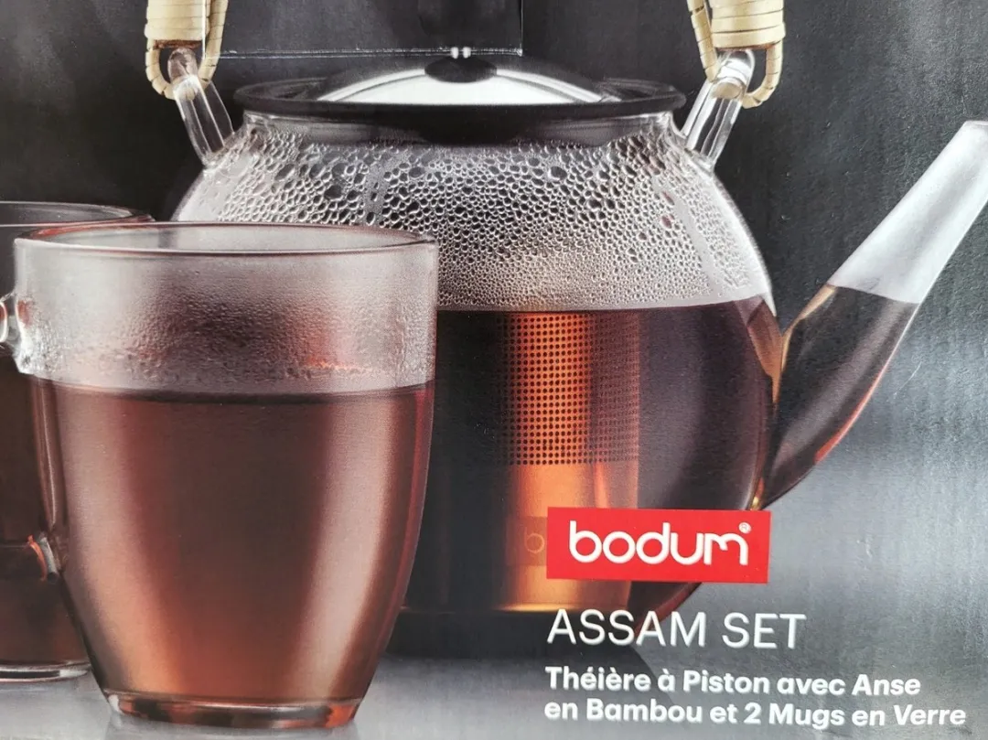 Bodum Thee Set - Theepot 1L met 2 Glazen 0,35L - Bamboe