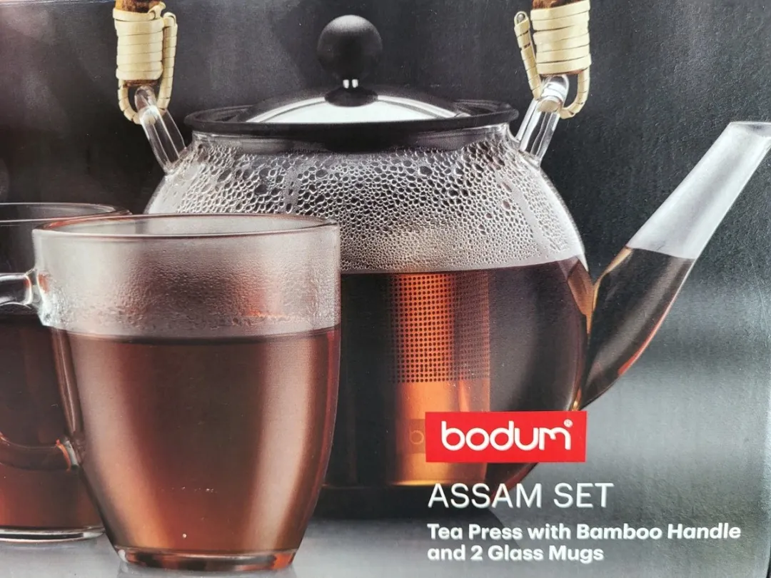 Bodum Thee Set - Theepot 1L met 2 Glazen 0,35L - Bamboe