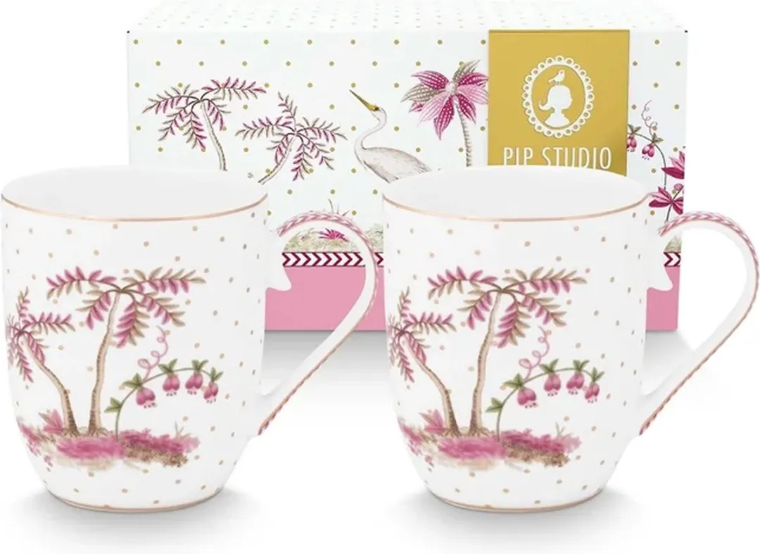 Pip Studio Jolie Pink Mokken Set 2x145ml - Porselein