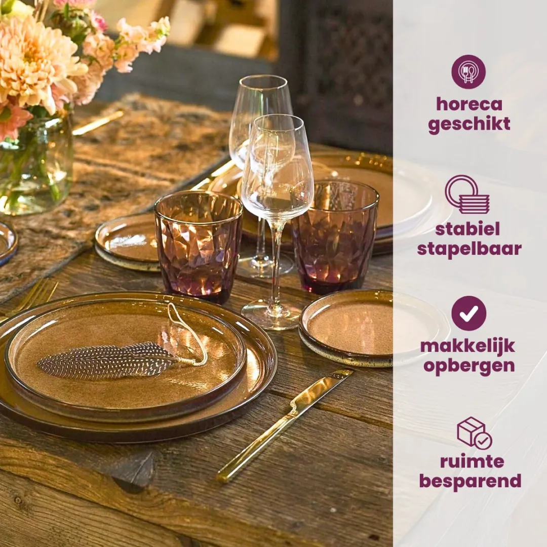 Cosy&Trendy Quintana Plat Bord 35,5x23,5cm - Amber/Blauw