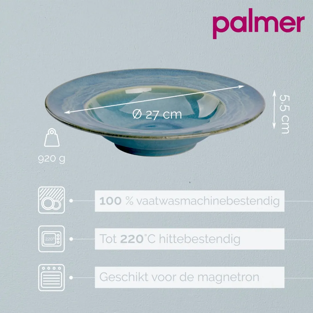 Palmer Miami Pastabord - 2 Stuks Ø27cm Groen
