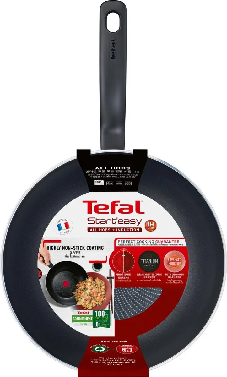 Tefal Start'easy Wokpan 28cm - Zwart