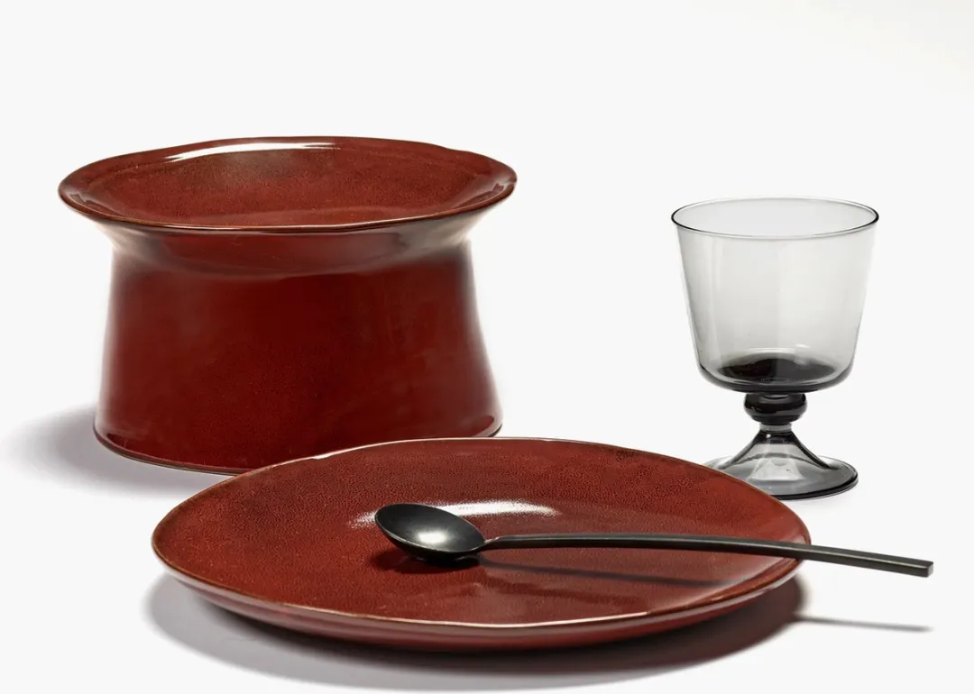 Serax Marie Michielssen La Mère Diep Bord op Voet - 19.5cm - Venetiaans Rood