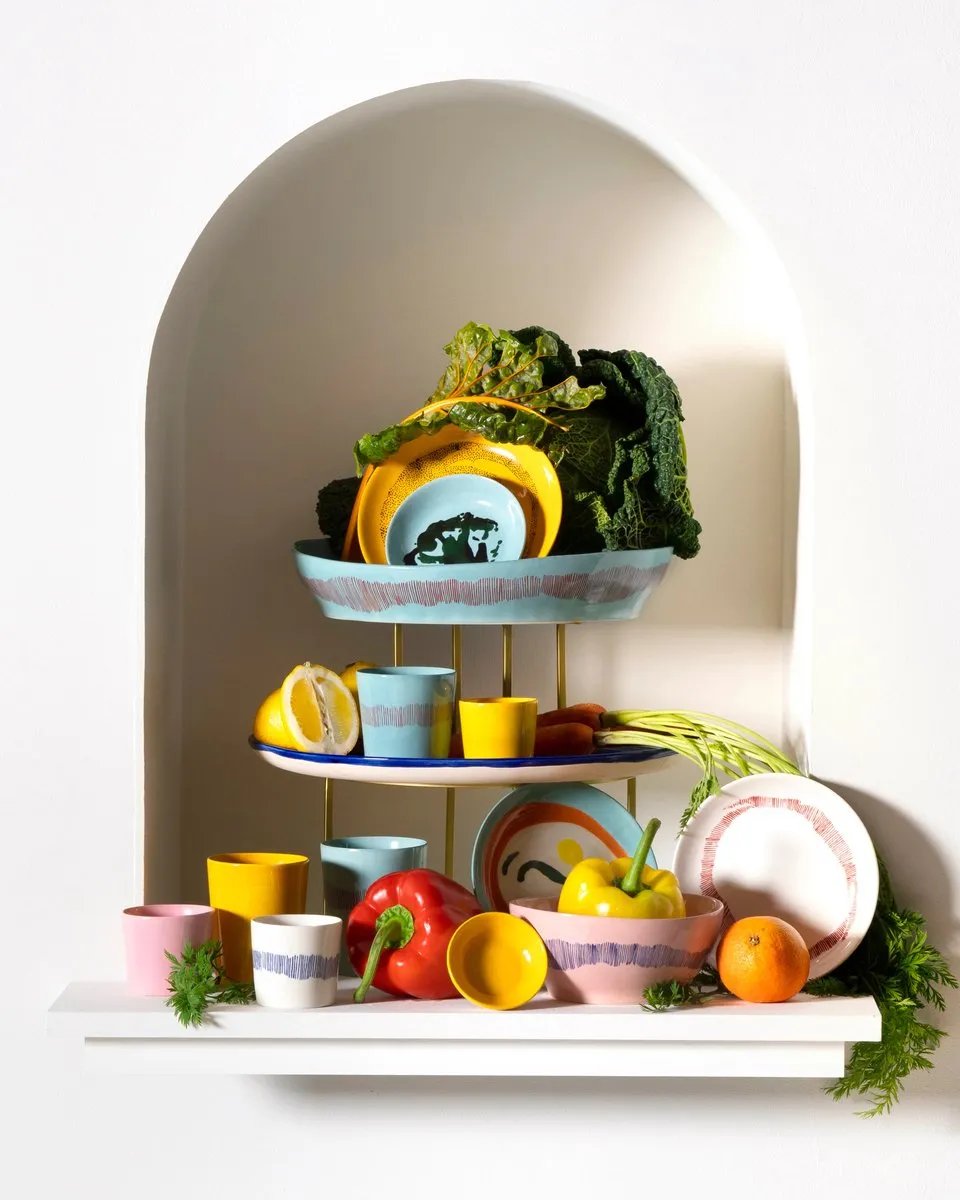 Serax Ottolenghi Feast Theekoppen - Donkerblauw/Wit - 8cm - 4 Stuks