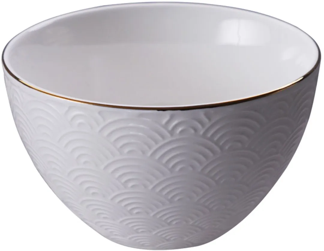 Tokyo Design Studio Nippon White Gold Rim Kom 11.4x6cm 350ml - Wit/Goud