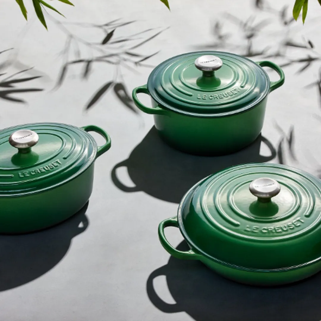 Le Creuset Bamboo Groen Gietijzeren Grillpan 26cm