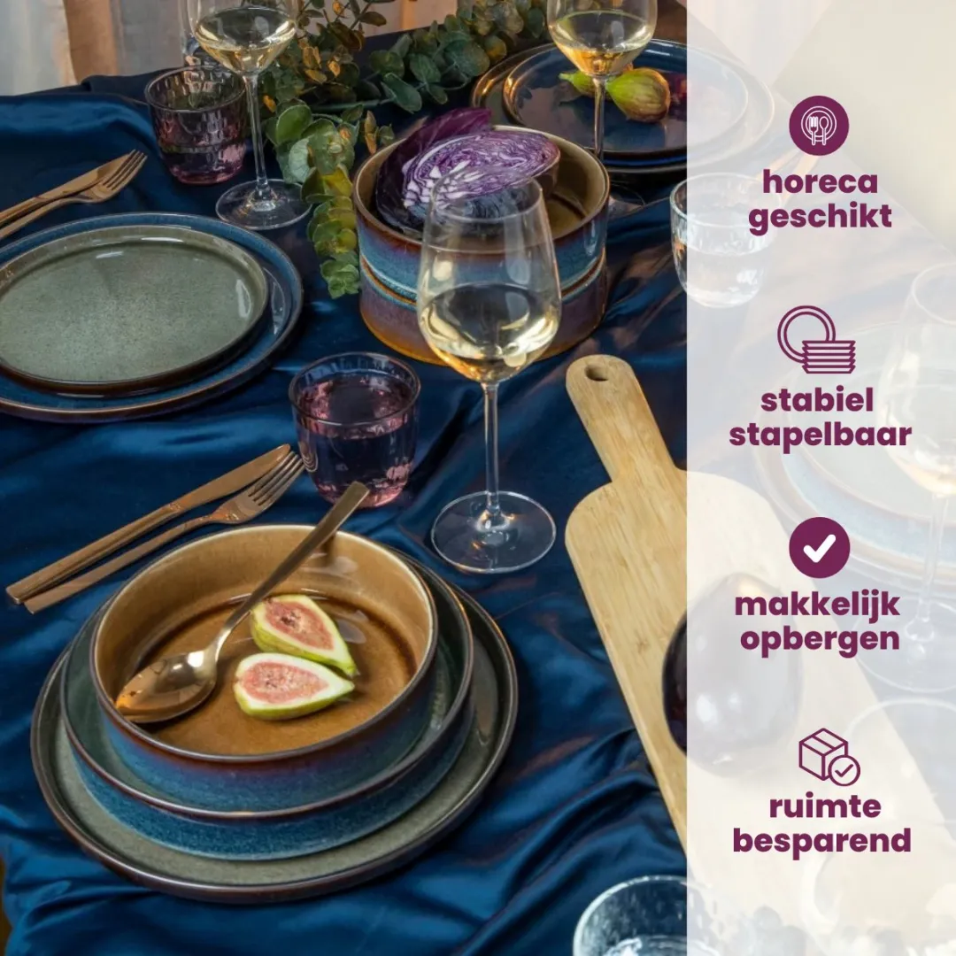 Cosy&Trendy Quintana Diepe Bord - 4 Stuks ø 23cm - Bruin