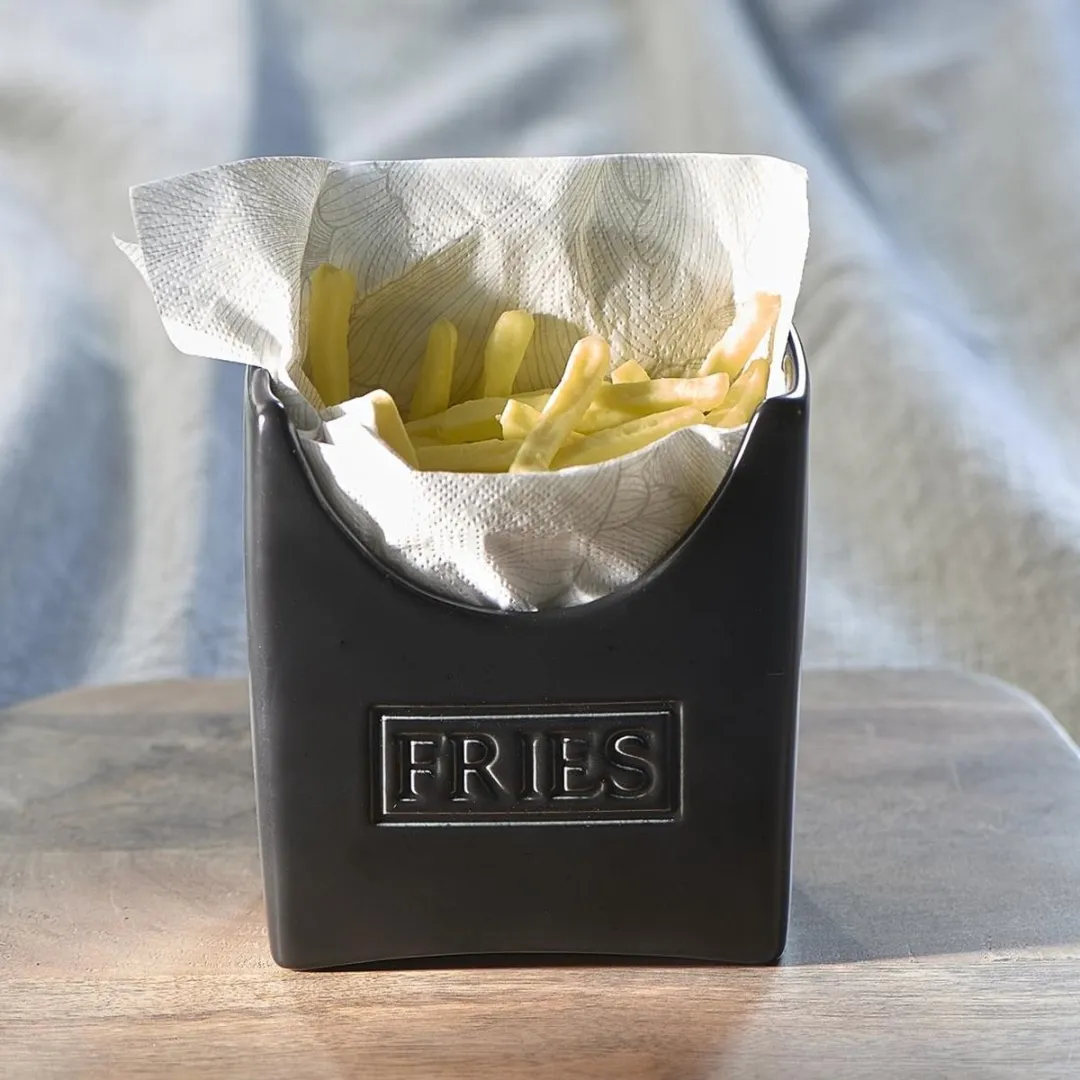Riviera Maison RM Soho French Fries Holder 476140 - Porselein - Zwart